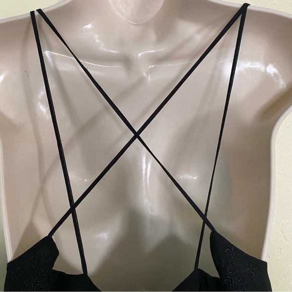 Millau Black Lace Embroidered Low Cut Back Boho Dress Size M - Picture 10 of 12